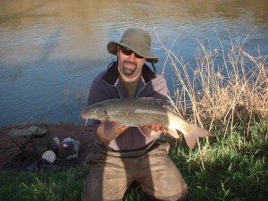 A sunny afternoon Barbel...the smaller of two, this one was 5.5lb!